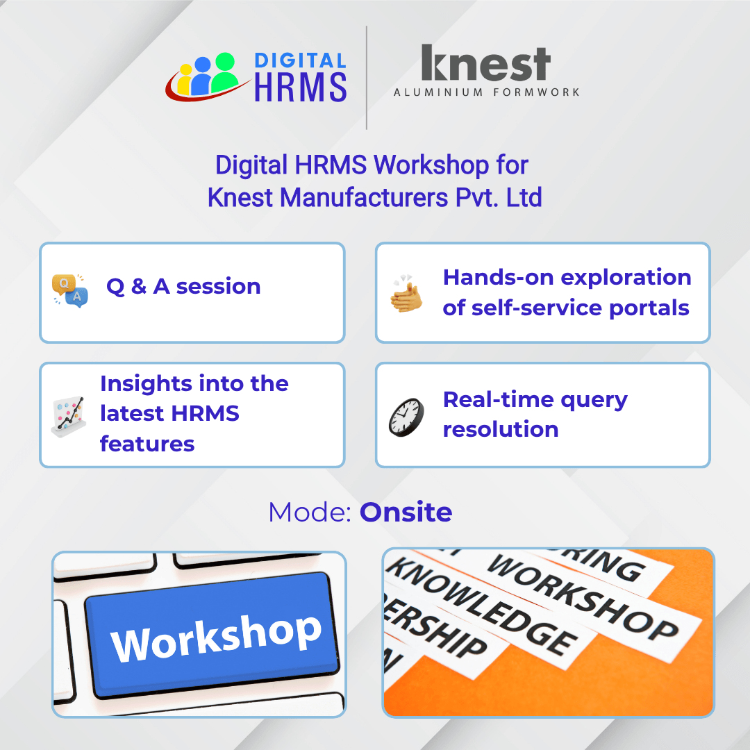 DigitalHRMS's tweet photo. Digital HRMS recently conducted an engaging and insightful HRMS workshop for Knest Manufacturers Pvt. Ltd.! Our experts, Shreyash Rane &amp; Vishal Jadhav, led the sessions, ensuring an interactive &amp; practical learning experience for all participants. 
#DigitalHRMS #HRTech #Workshop https://t.co/xGyZEL18jd