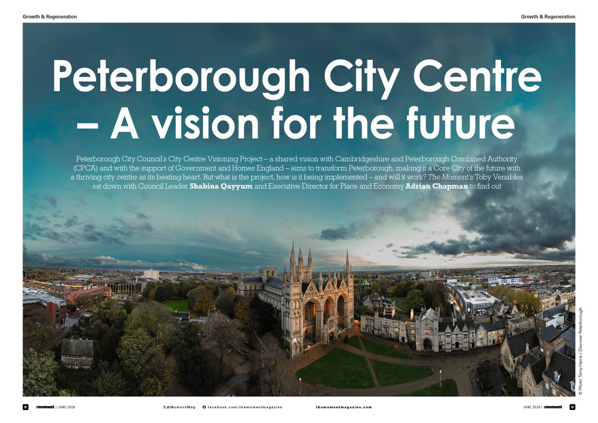 MomentMag's tweet photo. Peterborough City Council’s City Centre Visioning Project aims to transform Peterborough. 

But what is the project, how is it being implemented – and will it work?

Read the Full Story: https://t.co/kKbZ0WUI5e

#UKREiiF #TeamCambridgeshireandPeterborough
@PeterboroughCC @CambsPboroCA @pborocathedral @PboroPositive @paulbristow79 @andrewpakes_ @docshab @sam_carling_ @TobyWoody @PaulStainton @Hotchilly56