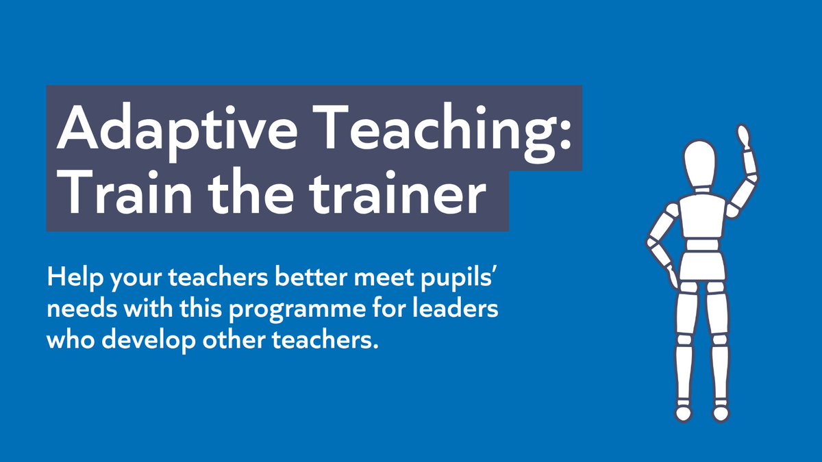 Ambition_Inst's tweet photo. 📢 Adaptive Teaching: Train the trainer helps you develop classroom teachers to deepen their expertise so they can adapt their teaching to a diverse range of pupil needs.  

Find out how the programme helps you improve learning for all: https://t.co/4cKhfS7hFy

#AdaptiveTeaching https://t.co/FCmrQ99Gei