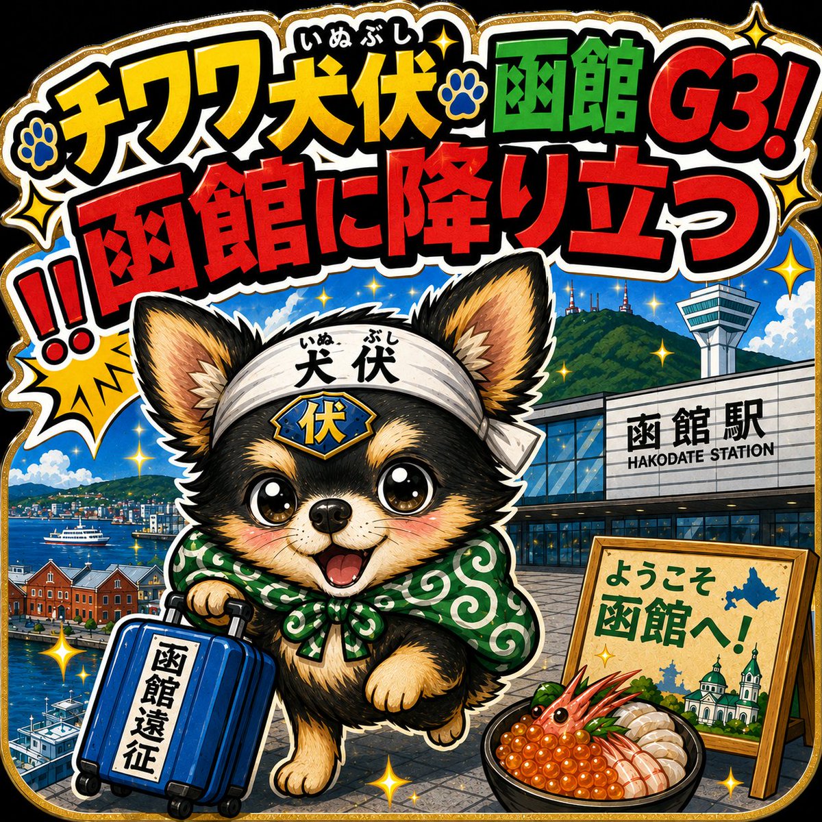 手作り額付き作品　title「こんにちわわ。君のワンコ」 mononoke060203 チワワー！