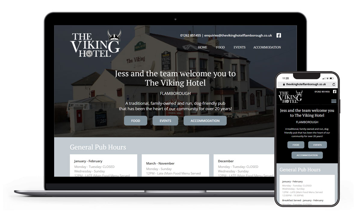 bluefishwebdsgn's tweet photo. New website now live for The Viking Hotel - Flamborough, A traditional, family-owned and run, dog-friendly pub in Flamborough, East Yorkshire: https://t.co/bYWFaQSY6N #webdesign #flamborough #eastyorkshire #publunch #hotel https://t.co/6wlNkM0uRj