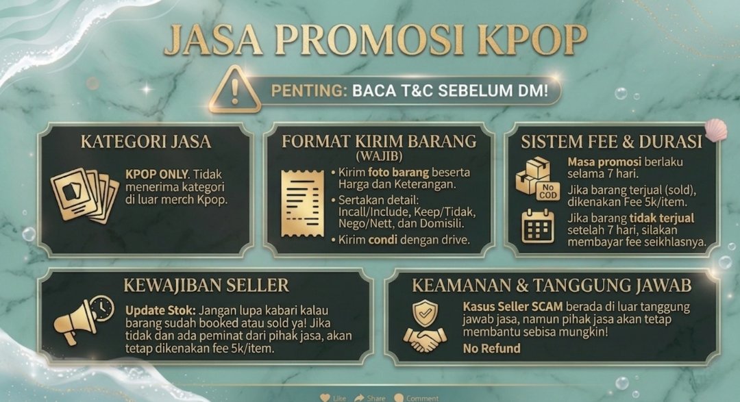 levejenn's tweet photo. ✨ ONE-STOP SHOP ✨

🫧Open Jasa Promosi &amp; Jastip Link Shopee🫧

⚠️Mohon baca T&amp;C sebelum DM!
​📩Klik link di bio atau langsung DM untuk order! ✨
​✅ Amanah &amp; Privasi Aman
#WTSKpop #zonauang ​#JastipMurah https://t.co/sjAAfi6Xiu