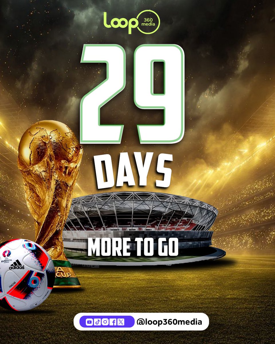Loop360Media's tweet photo. The countdown continues! ⏳🏆
#loop360media #worldcup2026 https://t.co/rNcHzkyANO