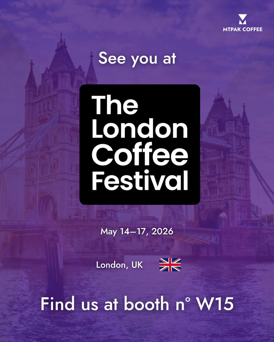 mtpakcoffee's tweet photo. See you at @LDNCoffeeFest! 🇬🇧 Join us at Stand W15 from May 14–17 and discover the latest in sustainable coffee packaging, customisation options, and everything in between.

#coffee #londoncoffeefest #specialtycoffee https://t.co/zfkTJ6Ty4d