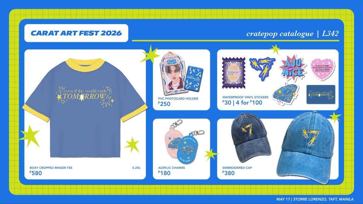 cratepop_ph's tweet photo. #CaratArtFest2026 cratepop catalogue

✶⋆ May 17 | 11am-8pm
✶⋆ 3Torre Lorenzo, Taft, Manila
✶⋆ Table L342, 3F, Food hall

see u 😊 https://t.co/m2WDKqyjGt