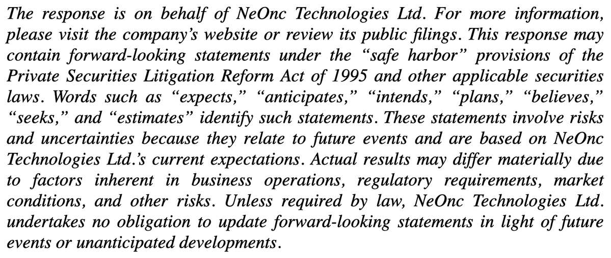 NeOnc Technologies IR tweet media