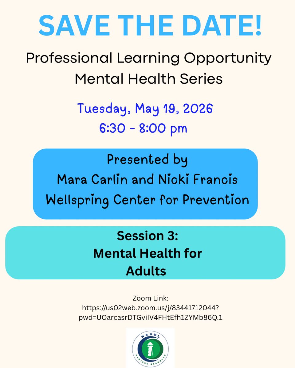 NAHPL_ES's tweet photo. Mark your calendars! Next Tuesday night, an amazing presentation on Mental Health, targeting adults 25-35 years old. Zoom link: https://t.co/grwNhMJhUK https://t.co/ExKqQ4gzlG