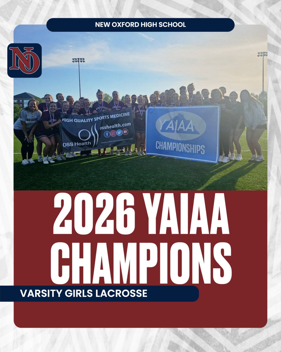 NewOx_Athletics's tweet photo. 🏆 HISTORY MADE 🏆🥍

Congratulations to our Girls Lacrosse team on their 10-9 YAIAA Championship win over Susquehannock! 

Not only are the Colonials league champions, but this marks the FIRST time in school history that our girls lacrosse team has defeated the Warriors! 👏 https://t.co/OdycB8tryM