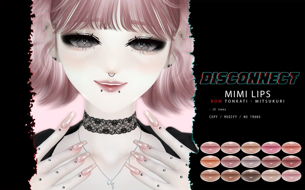 aheghoul's tweet photo. Mimi Lips are now available in world!
💕Made lovingly for the Tonkati Mitsukuri head
💕Includes 15 pre swatched colours
💕MOD/COPY
📌https://t.co/fkcmaKiuDX https://t.co/BKkHuL8oVe