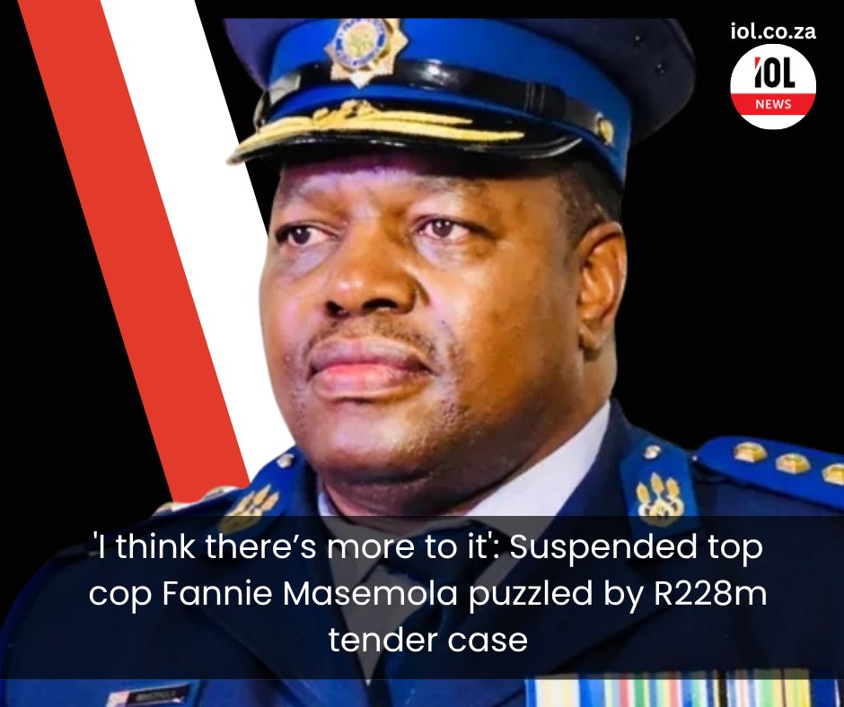 IOL's tweet photo. Suspended National Police Commissioner General Fannie Masemola says he does not understand what is going on in the case against him and believes there may be a bigger reason behind the R228 million Medicare 24 Tshwane District tender matter.
#news #FannieMasemola #puzzled #tender #case #bigger #reason
Read on https://t.co/AIZubP1E1C