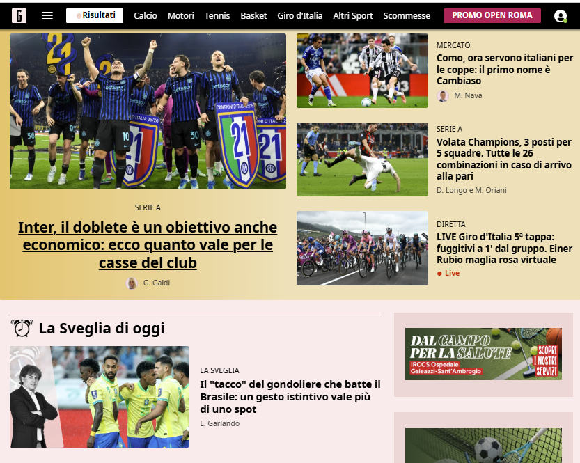 Fabio_Wallys's tweet photo. Calcio nel caos.
Butti incapace di fare un calendario sensato.
Lega Serie A che attacca le decisioni dello Stato.
Tifosi che non sanno quando si giocheranno 5 partite.
La Gazzetta invece parla di doublete, di Cambiaso al Como e del "tacco" del gondoliere.
Capite perche' il NYT l'ha chiamata "cheerleading" Gazzetta?
I giornali devono fare il loro lavoro di inchiesta se necessario, non cheerleading.