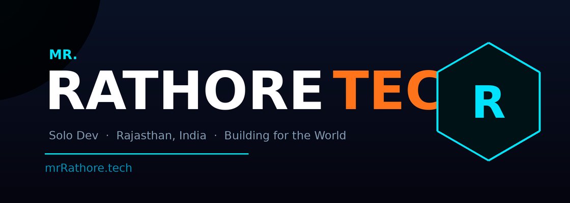 MrRathoretech's tweet photo. Just gave Mr. Rathore Tech a visual upgrade! 
Designed these new logos &amp; banners using Figma + Claude. Kept it dark, minimal, and focused on what I build:
🎮 Game Engines
🤖 AI Systems
🛠️ Dev Tools

#BuildInPublic #SoloDev #Figma #ClaudeAI #SoftwareDevelopment https://t.co/fq18YYu1CJ