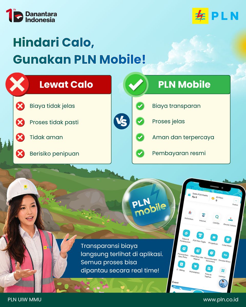 pln_upk's tweet photo. Basudara Electrizen,

Pasang baru dan tambah daya listrik kini lebih mudah, aman, dan transparan melalui PLN Mobile!

Tidak perlu repot dan hindari penggunaan calo. Semua proses layanan resmi bisa dilakukan langsung dalam satu aplikasi dengan lebih praktis, cepat, dan terpercaya https://t.co/hjDXlovBgp