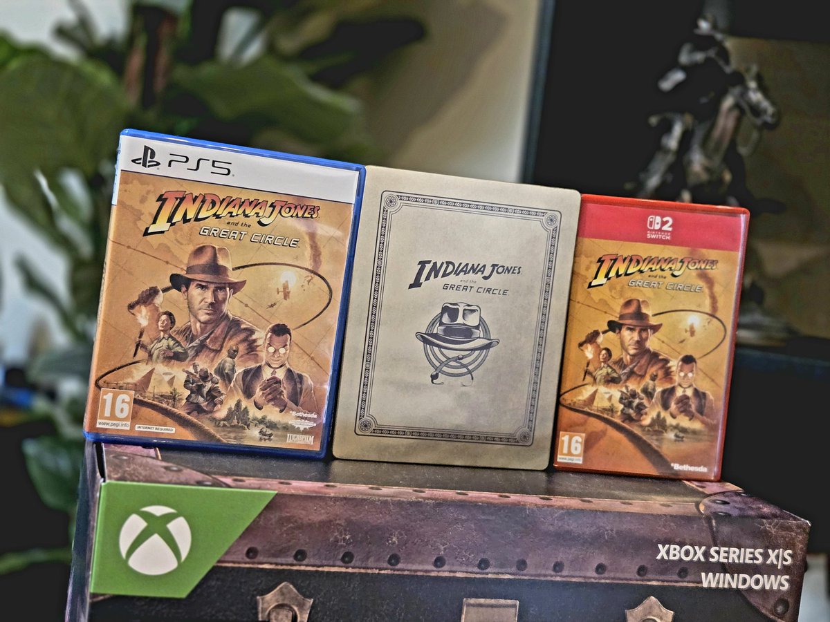 Roberts0502's tweet photo. From the Wii Remote to the Switch, the whip stays ready. Back on Nintendo for my third playthrough of The Great Circle!

#IndianaJones #NintendoSwitch2 https://t.co/bzPekPkpLG