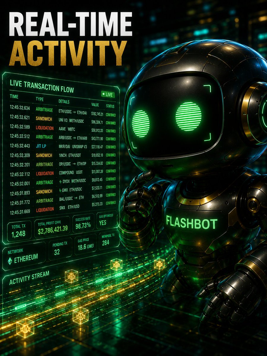 FlashBotGlobal's tweet photo. Real-time activity > delayed signals

#Flashbot https://t.co/Ur1RWA0HYI