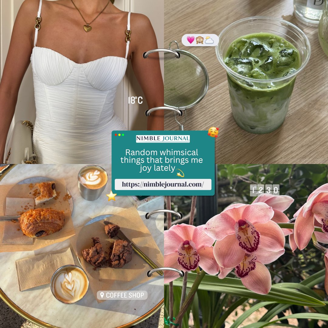 nimblejournal's tweet photo. Soft life lately 

matcha runs, pottery classes, flowers, coffee dates &amp; romanticizing the little things 
Website: https://t.co/VWQ1wGqb9O

#SoftLife #MatchaGirl #CozyVibes #RomanticizeYourLife https://t.co/Seu0aOyJIF
