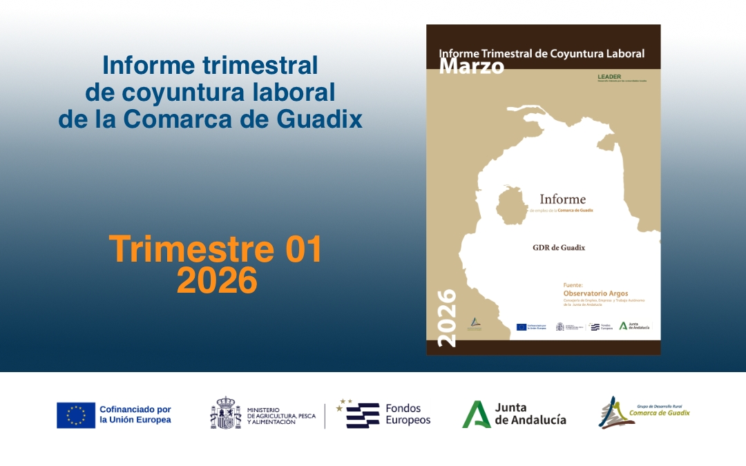 GDR_GUADIX's tweet photo. Informe Trimestral de Coyuntura Laboral en la Comarca de Guadix. PRIMER trimestre de 2026
 
Corresponde a la elaboración de la información comarcal a partir de los datos del Informe Local Trimestral del Observatorio Argos.

https://t.co/Dtkwvdmejj https://t.co/uFnI2OGAnn