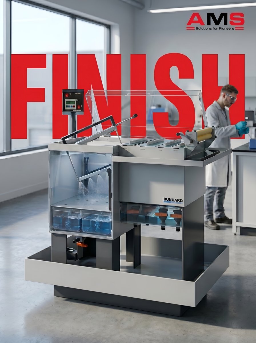 HitecAMS's tweet photo. Bungard brings industrial-grade PCB etching and developing directly into the R&amp;D lab.
From the compact Splash Center to the high-speed Jet 34d:
✔ Controlled processing
✔ Consistent PCB quality
✔ Reliable development workflows
Supported by AMS.
#PCB #RND #PCBDesign #Engineering https://t.co/DuNxqkah8N