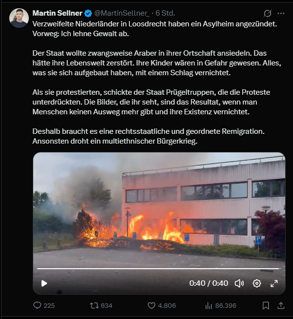 BeLoud0101's tweet photo. "Ich lehne Gewalt ab, außer sie kommt von weißen Rassisten und richtet sich gegen dreckige Migranten"

Ungefähres Zitat von @MartinSellner_ https://t.co/Ucn9e69ewd
