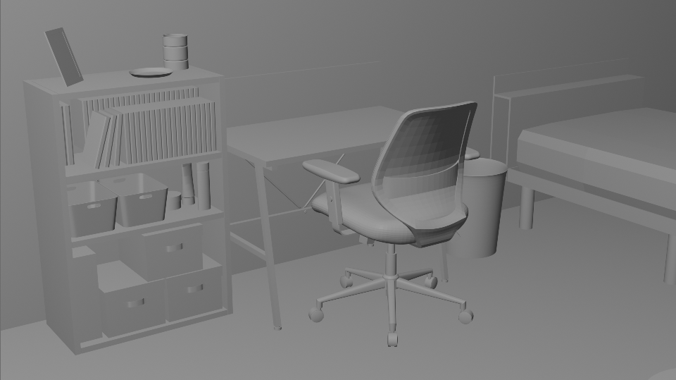 漫画で使う部屋の3D素材を探すも既存・無料のもので解釈に合うものがなかったためブチ切れてblenderで自作したもの
みんなの解釈に合う3D素材をを作るのをお仕事としてお受けするのもありだなーと思いました 