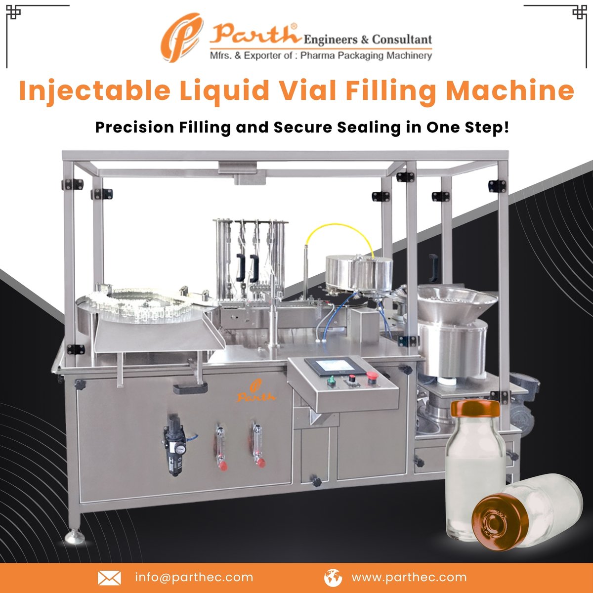 EngineersParth's tweet photo. Need accurate vial filling at high speed?

This machine delivers precise volumetric control with secure sealing for injectable liquids.

Visit: https://t.co/v3P4IvoyWD

#ParthEngineersandConsultant #Parthec #InjectableLiquidVialFilling #LiquidFillingMachine #PrecisionFilling https://t.co/6qNeFKLvss