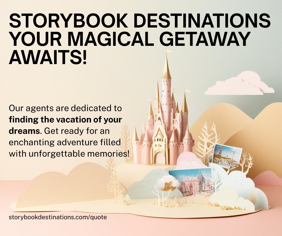SRsounds's tweet photo. Storybook Destinations agents are dedicated to helping you find the vacation of your dreams. Let us help you get started today! Get your free quote today at https://t.co/5mfWPidjzy 
email: Vacations@StorybookDestinations.com 
phone: 1-844-To-Story @ StorybookDestinations https://t.co/0gliVdaYKk