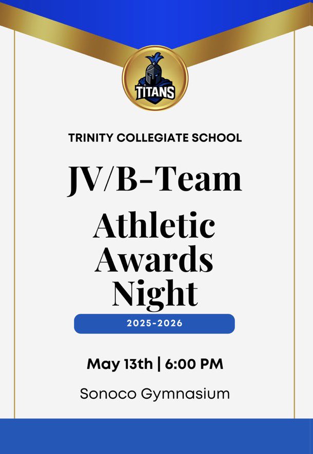 titans_tcs's tweet photo. Make plans to join us tonight for JV/B-Team Athletic Awards Night in Sonoco Gymnasium at 6 PM! https://t.co/VM1kH2Eoft