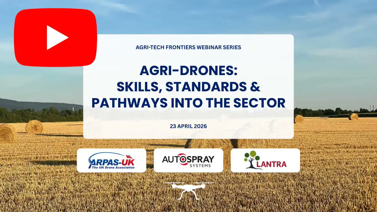 ARPASUK's tweet photo. 🚜🧑‍🎓📺 𝗪𝗔𝗧𝗖𝗛: 𝗔𝗴𝗿𝗶-𝗗𝗿𝗼𝗻𝗲𝘀: 𝗦𝗸𝗶𝗹𝗹𝘀, 𝗦𝘁𝗮𝗻𝗱𝗮𝗿𝗱𝘀 &amp; 𝗣𝗮𝘁𝗵𝘄𝗮𝘆𝘀 𝗶𝗻𝘁𝗼 𝘁𝗵𝗲 𝗦𝗲𝗰𝘁𝗼𝗿 - https://t.co/iVDjOdlOxJ - #arpasuk #agriTech #precisionAgri #uav #uas #drones #droneindustry https://t.co/mTzVP49fm3