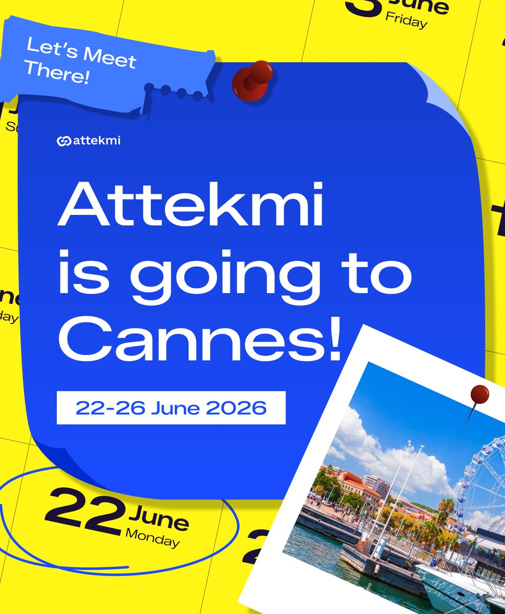 attekmi's tweet photo. 🔥Big news! Attekmi is going to #Cannes in June 2026! Are you joining us?

In our new blog post, you can find more information and discover why you should catch up with us in France.

We are looking forward to meeting you! More details: https://t.co/rZMiGvOfqk https://t.co/8VyFbQg6SB