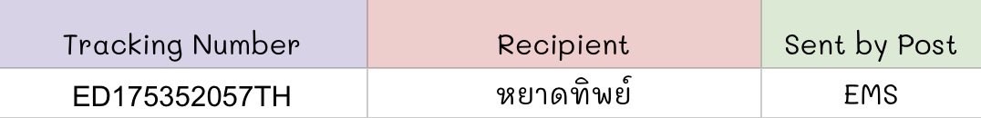 H_3rmes's tweet photo. เลขแทรกส่งของวันนี้ค่ะ
📮 ไปรษณีย์ 

#อัพเดทตอนนู้น https://t.co/5ejdTtyUyR