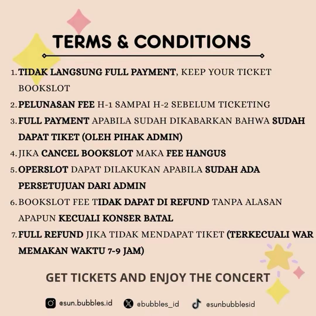 bubbles_id's tweet photo. HI BUBBLES🫧

✨SUNBUB OPEN JASTIP BOYNEXTDOOR KNOCK ON VOL2 IN JAKARTA✨

💸Fee:350k/Tix

✅Payment setelah fix dapat tiket
✅Grup WhatsApp

Book: https://t.co/DAdAnn6XtQ

📩:more for info
#BOYNEXTDOOR #boynextdoor_in_jakarta https://t.co/8aK5MSG8bN