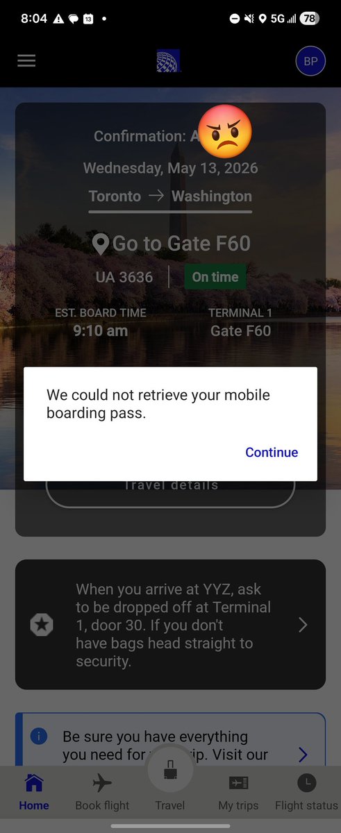 byron_cpa's tweet photo. @united never again.... worst airline app on the planet. Clunky to navigate and doesn't work in the most critical of moments. https://t.co/4P4XReOcuQ
