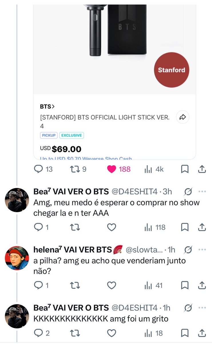Bea⁷ VAI VER O BTS tweet media