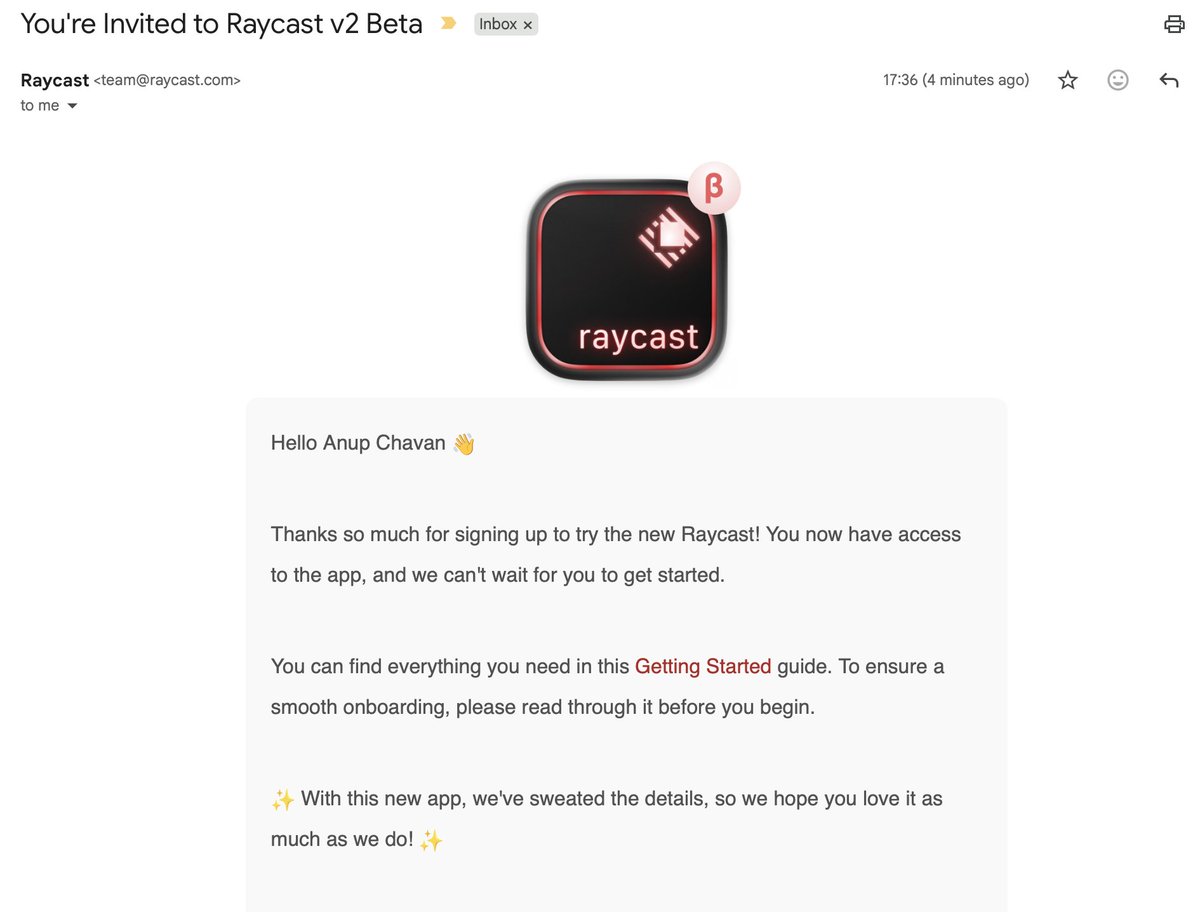 anupchavan1234's tweet photo. thank you @raycast ❤️ https://t.co/XzfRBE8mGF