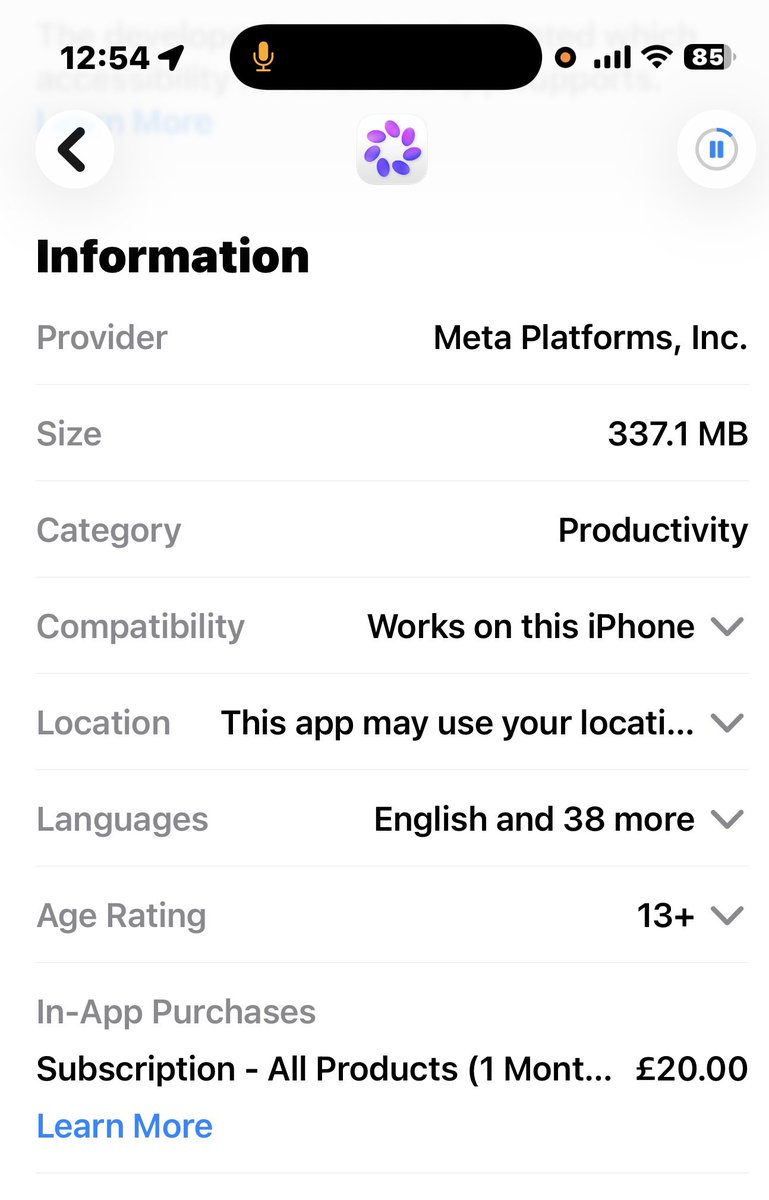 MattNavarra's tweet photo. Meta may soon charge for a premium AI subscription

Pricing: 
£20 for 1 account(s) per month https://t.co/5vixUL2HLt