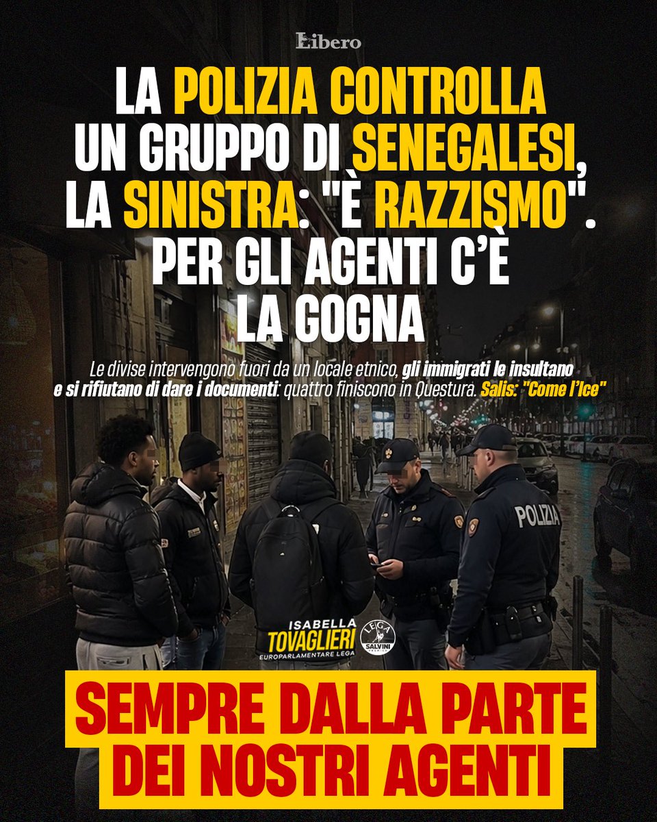 isatovaglieri's tweet photo. Ilaria Salis difende a spada tratta il gruppo di senegalesi che a Milano ha resistito a un legittimo controllo di Polizia, scattato dopo diverse segnalazioni da parte dei residenti del quartiere.

Come sempre è partita la solita tiritera della sinistra sul presunto razzismo delle nostre Forze dell’Ordine, con il solo obiettivo di screditarle e fomentare un odio ingiustificato verso chi ogni giorno rischia la vita per mantenere sicurezza e ordine nelle nostre città.

Quando però la Polizia viene aggredita a martellate dagli antagonisti rossi, cala il silenzio. O peggio ancora, arrivano le giustificazioni.

Imbarazzante.