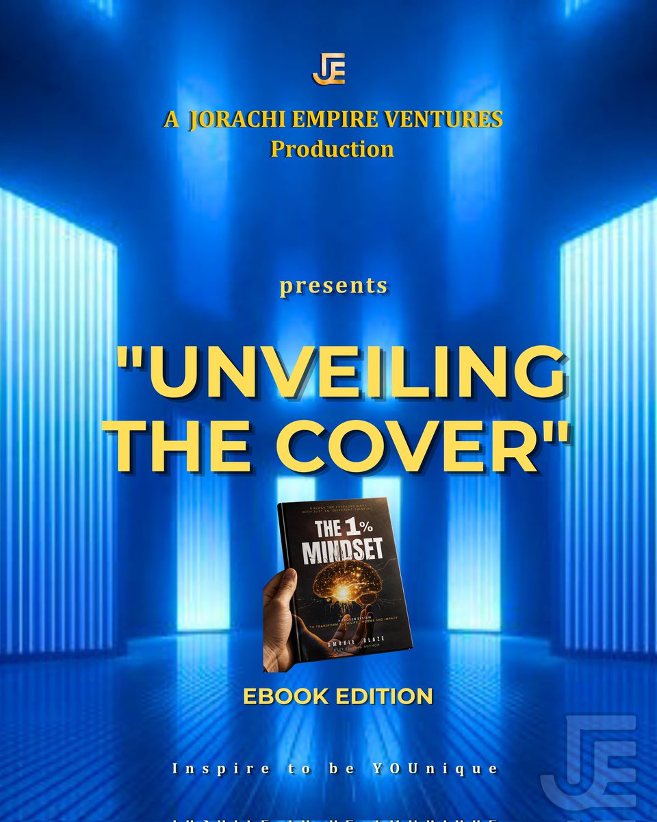 Jorachi_Empire's tweet photo. EBOOK COVER

TITLE:
THE 1% MINDSET

GENRE:
Self-development / success psychology

THE 1% MINDSET explores discipline, focus, consistency, and the psychology behind top performers.

#EbookCoverDesign #CreativeBusiness #DigitalMarketing #fyp #BeYOUniqueByJorachiEmpire https://t.co/kGOJGazqph
