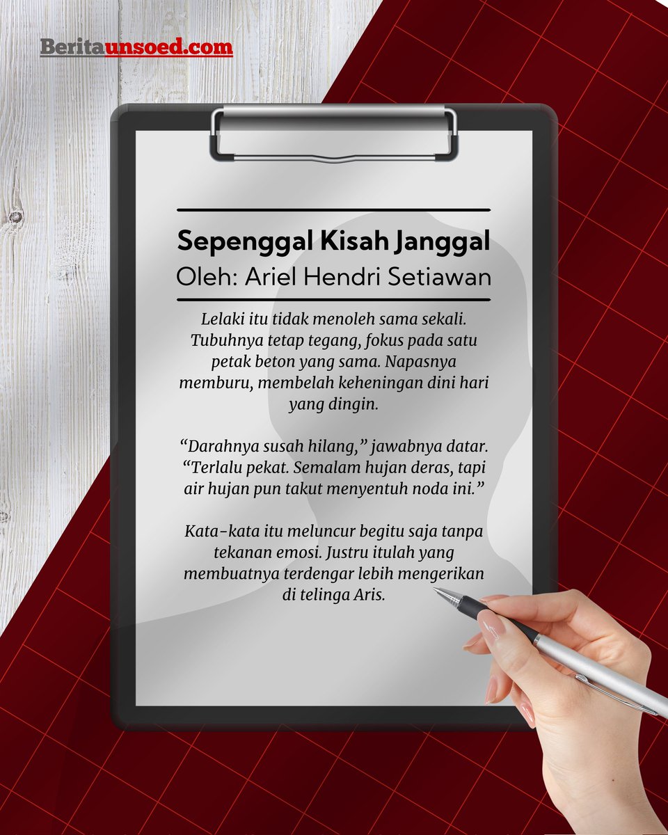 LPMSketsa's tweet photo. Upaya menyangkal tragedi sering kali runtuh di hadapan fakta. Lewat langkah Aris yang gontai, kita disadarkan bahwa jejak darah peristiwa 28 tahun lalu tetap basah—melekat pada ingatan dan sudut kota yang kita tinggali hari ini.

Baca selengkapnya di https://t.co/WKjQGu9YCs https://t.co/GQNSNtnUFv