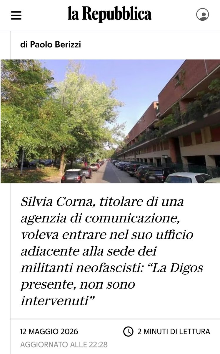 Simona45104788's tweet photo. @PBerizzi @repubblica @rep_milano Ma che la #Digos @poliziadistato "non sia intervenuta", lo hai verificato? O anche questa è una notizia "da verificare"? Li hai contattati per conoscere la loro versione? https://t.co/1Vgy7cgWMs
