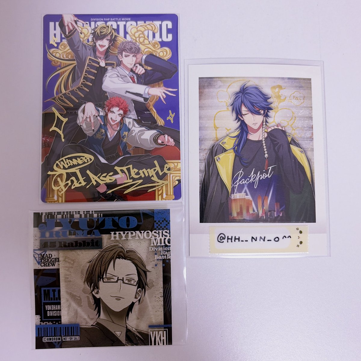 HH__NN_O's tweet photo. 【交換】ヒプノシスマイク ヒプムビ ヒプマイ アニメイト 通常盤 特典 ステッカー トレカ

譲）ナゴヤ 銃兎

求）シブヤ 帝統

郵送交換希望です。
お気軽にお声掛けください🙇🏻‍♀️ https://t.co/n51R332OYm