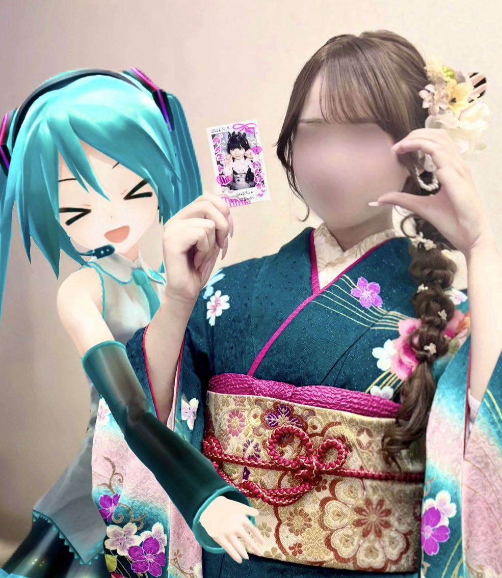 9ra_p02's tweet photo. ミク色の振袖 ͈ᴗ̀ ̫ᴗ́ ͈🩵 https://t.co/2Lk6eXzAxQ