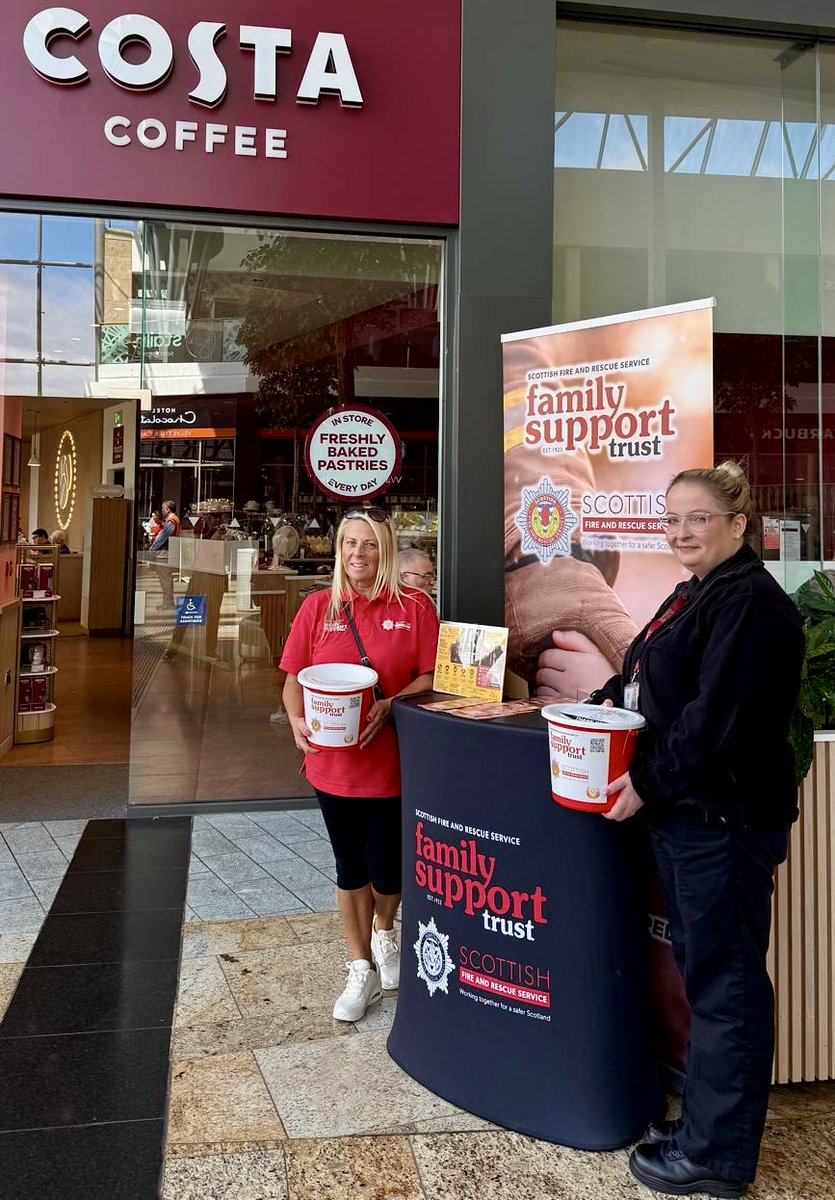 sfrs_fst's tweet photo. A huge thank you to Costa Coffee Glasgow for supporting our fundraising events at Glasgow Central Station, Buchanan Galleries and Silverburn. Thanks also to our volunteers, firefighters and everyone who donated. ❤️🚒☕ #SFRSFamilySupportTrust #CostaCoffee #Glasgow https://t.co/0av1mpCpJz