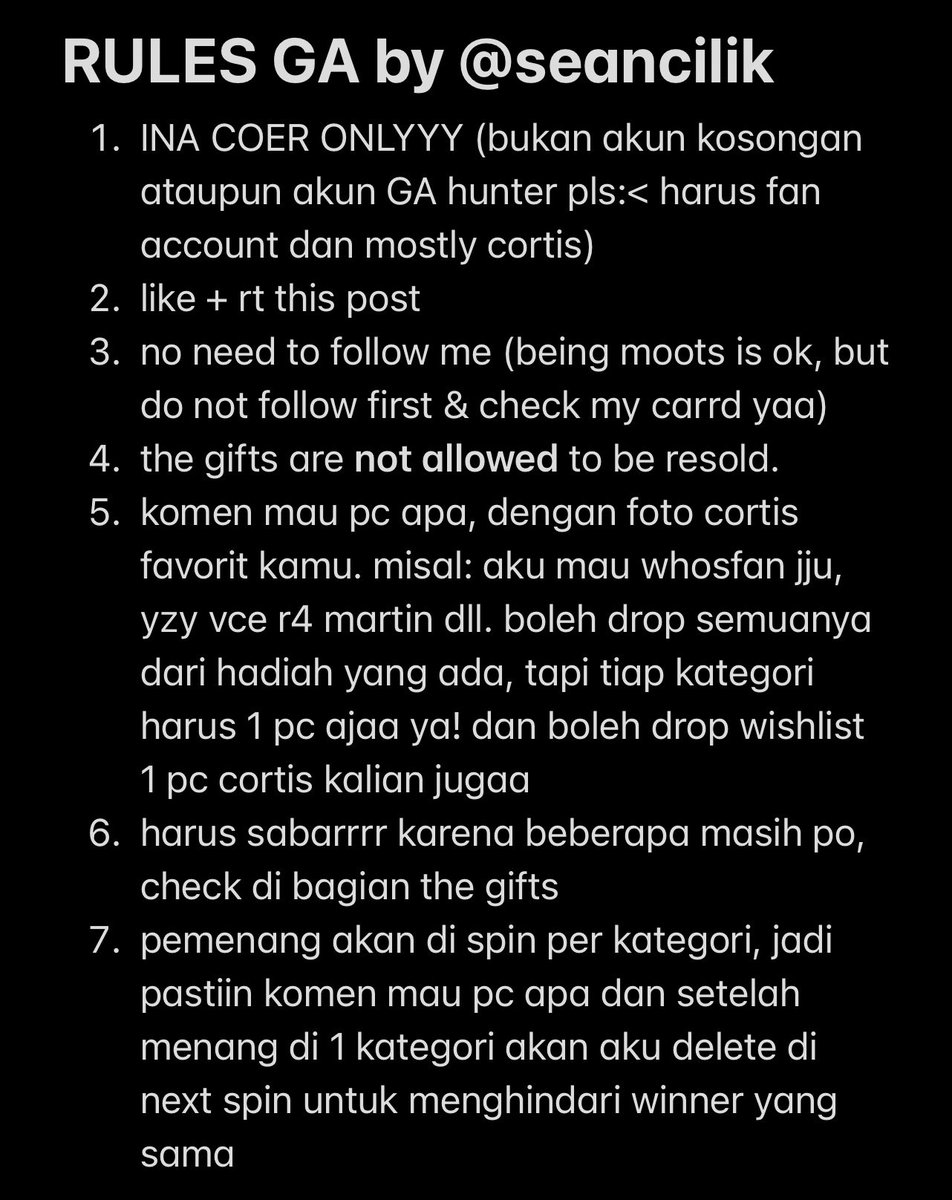 seancilik's tweet photo. hai, karena memasuki bulan kelahiran yey aku mau giveaway beberapa pc cortis untuk 10 orang pemenang. rules dan hadiahnya bisa check di bawah yaw

end? senin 18 mei 2026 jam 19.00 wib https://t.co/Fw2ZnLQcFL