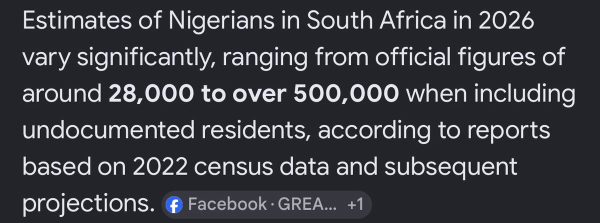 siyanda29020's tweet photo. @RoseBellkein @EBona69 Let’s talk about the the crazy number of Nigerians living in South Africa and please do tell me how many South Africans are living in Nigeria show me the statistics with proof don’t just bark like a dog. https://t.co/YEXK6fFJ2R