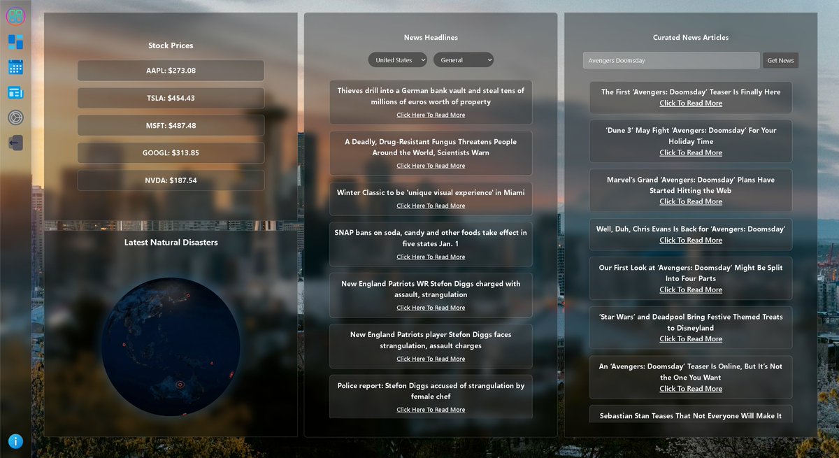 No1SoftwareDev's tweet photo. @rafiqmia65 Hi 

I am building Nexaview: A Dashboard for Weather, News, Calander, ToDo and more to showcase my skills and upgade my portfolio.

Check out the Repository and please star it as it would mean so much

https://t.co/JhBB3terYU https://t.co/DdR7MWOfz2