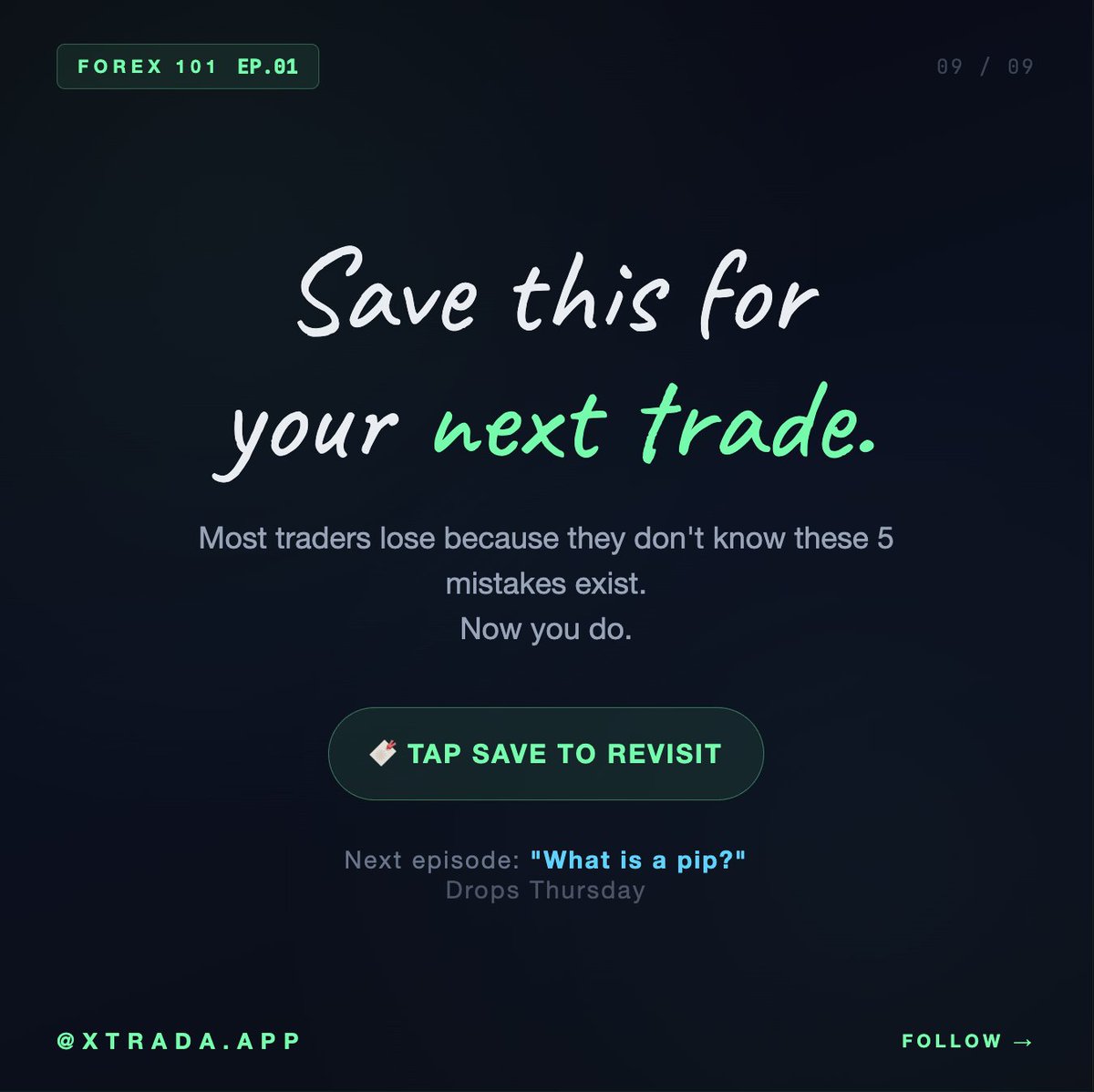 Xtrada2026's tweet photo. This was Episode 1 of Forex 101.
A 12-week series teaching forex from zero.
Next: "What is a pip?" — drops Thursday.
Follow for the rest.
⚠️ Educational only. Not financial advice.
#Forex101 #LearnForex #Xtrada https://t.co/tN0Z8HRFM0