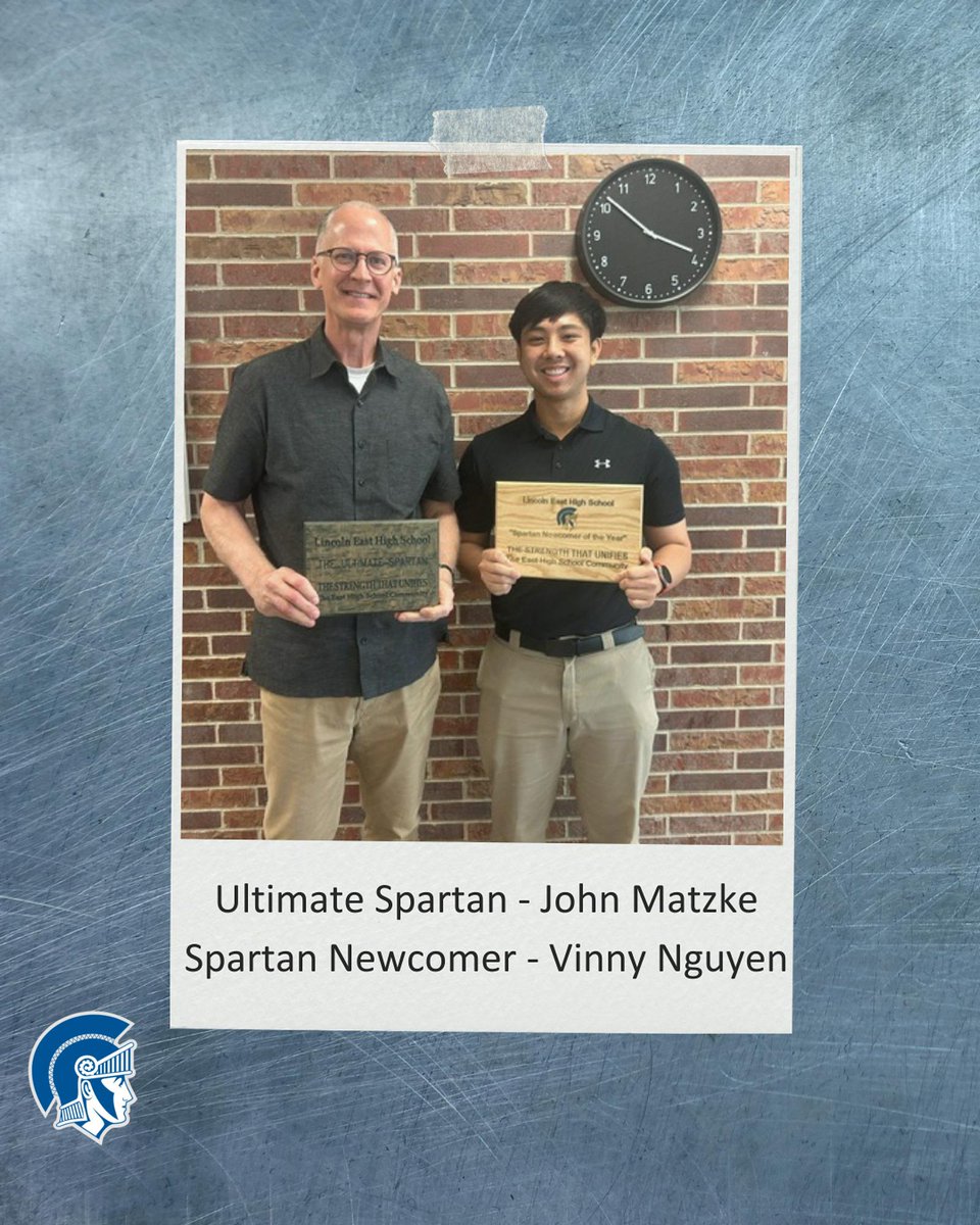 easths's tweet photo. Congratulations to East High staff award winners:

Ultimate Spartan - John Matzke
Spartan Newcomer - Vinny Nguyen

We are so proud of both of you! https://t.co/ypxoRpkbk0