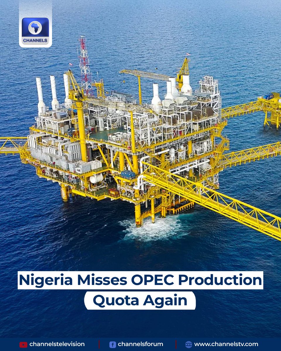 Nigeria has again failed to meet its 1.5 million bpd crude oil ...