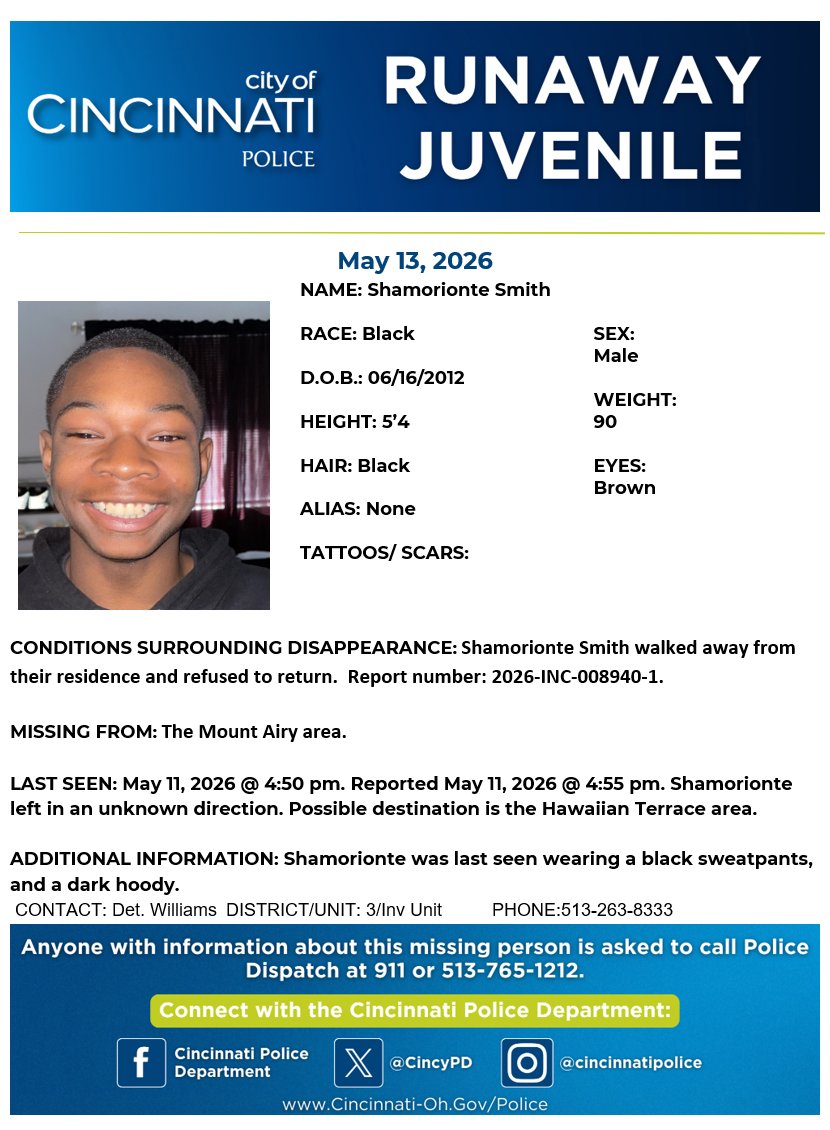 Cincinnati Police Department tweet media