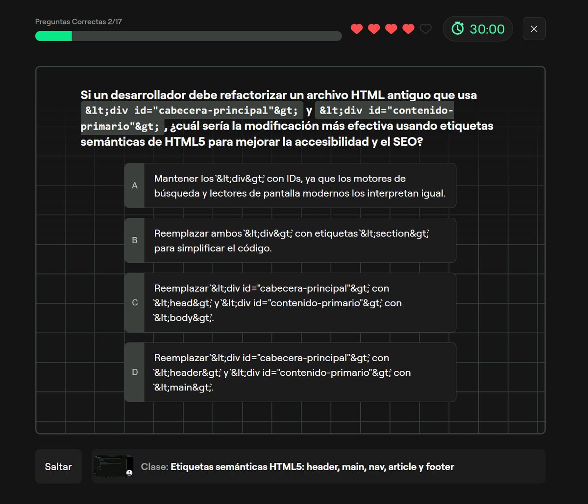 AndersonRestre's tweet photo. Señores de @platzi  @freddier  terminé el curso de Fundamentos de HTML y el examen final tiene errores de visualización que impiden avanzar. Lo peor es que muchos estudiantes reportaron el problema hace meses en los comentarios y aún sigue sin solución. Muy mal!! https://t.co/rAFcECz4Ww